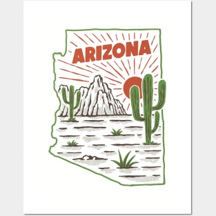 Arizona map Posters and Art